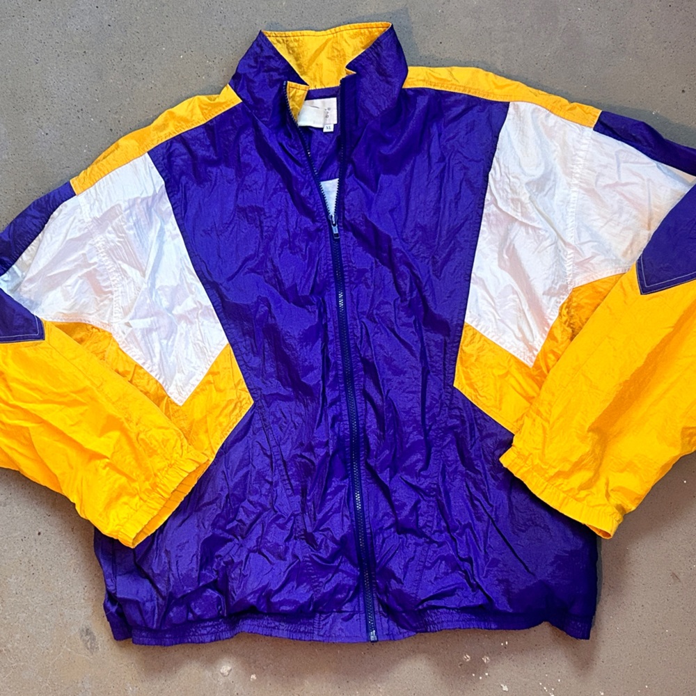 Vintage Purple and Yellow Windbreaker Jacket